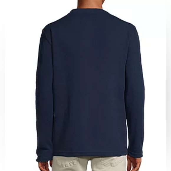 ST. JOHN'S BAY 💥 Mens Neck Long Sleeve Classic Fit Thermal Top, Navy (Size: Lar - Picture 2 of 11